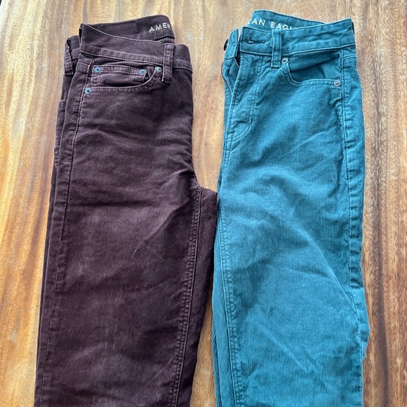 American Eagle corduroy pants 2 pairs- size 00 - Picture 2 of 5